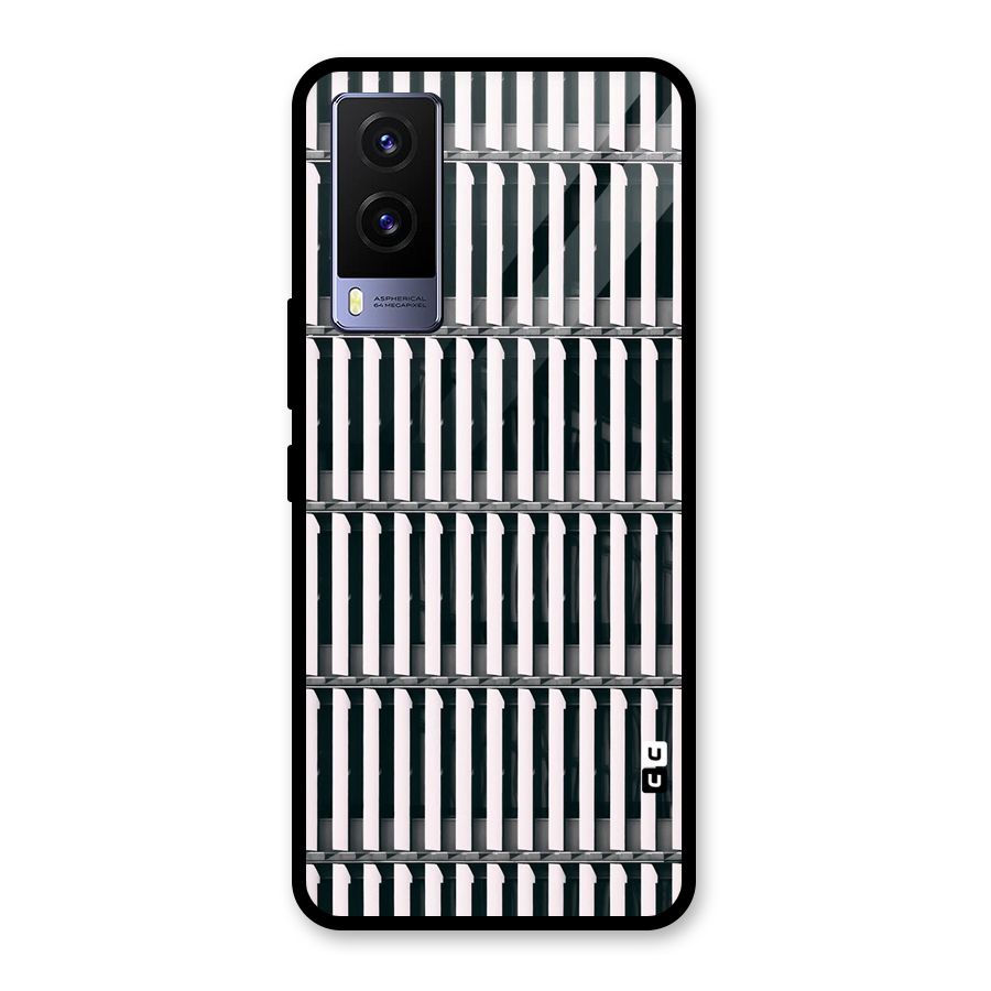 Dark Lines Pattern Glass Back Case for Vivo V21e 5G
