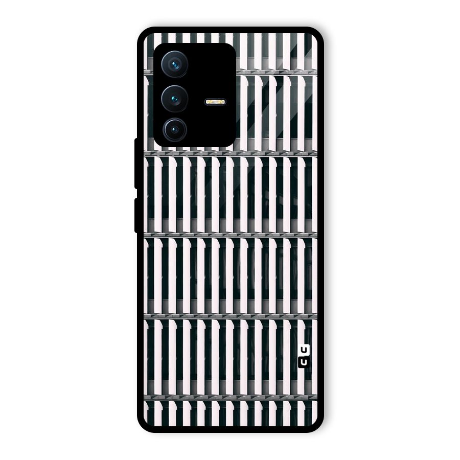 Dark Lines Pattern Glass Back Case for Vivo V23 Pro
