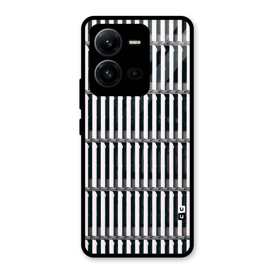 Dark Lines Pattern Glass Back Case for Vivo V25