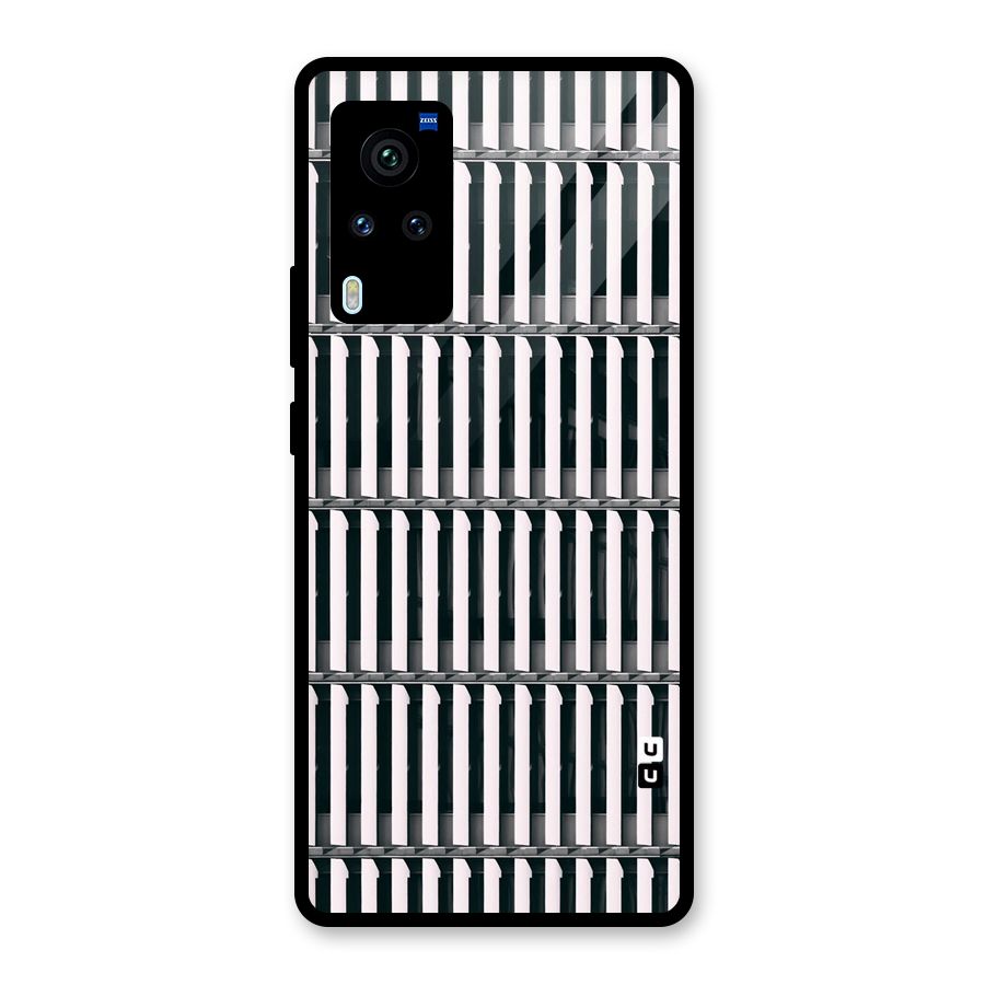 Dark Lines Pattern Glass Back Case for Vivo X60 Pro