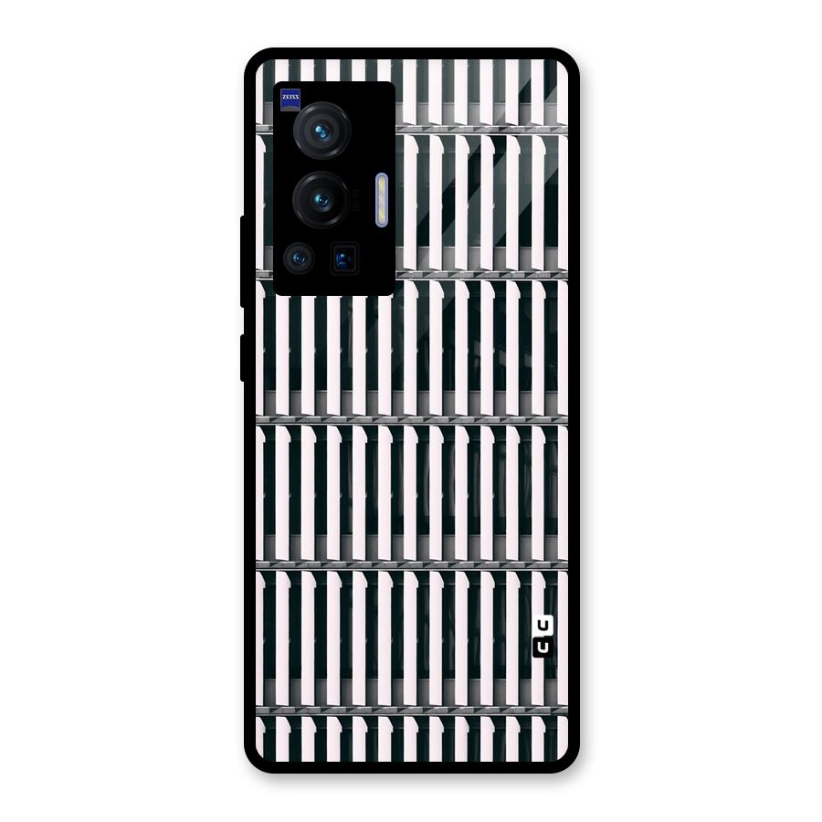 Dark Lines Pattern Glass Back Case for Vivo X70 Pro