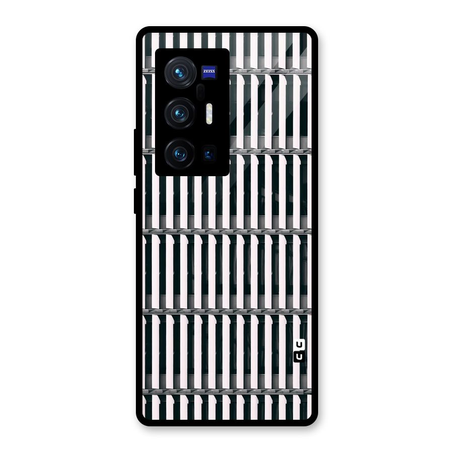 Dark Lines Pattern Glass Back Case for Vivo X70 Pro Plus