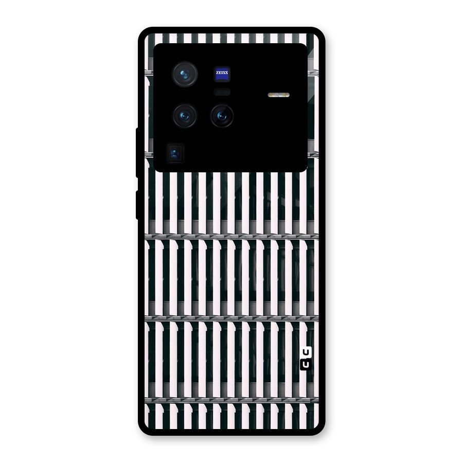 Dark Lines Pattern Glass Back Case for Vivo X80 Pro