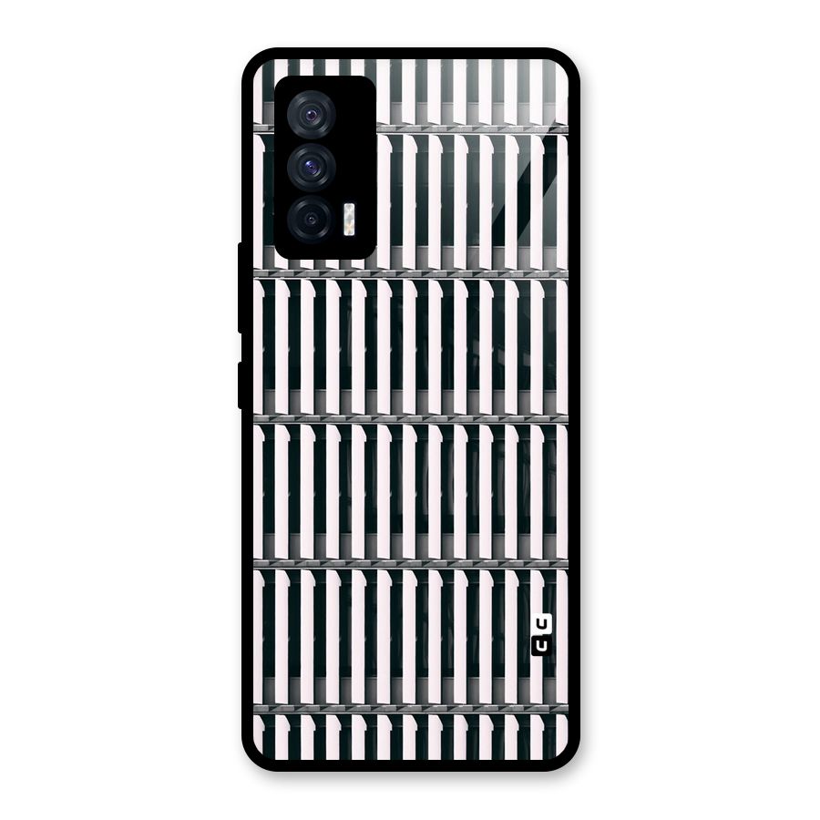 Dark Lines Pattern Glass Back Case for Vivo iQOO 7 5G