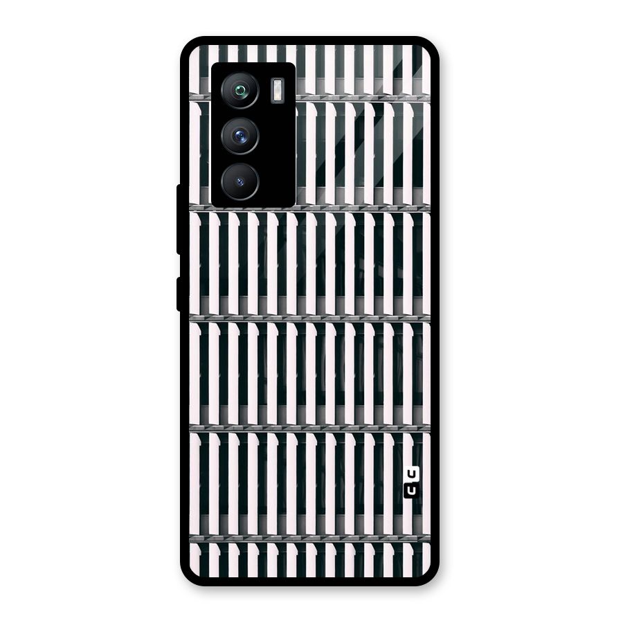 Dark Lines Pattern Glass Back Case for Vivo iQOO 9 SE