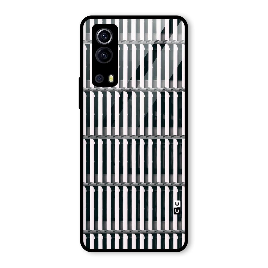 Dark Lines Pattern Glass Back Case for Vivo iQOO Z3