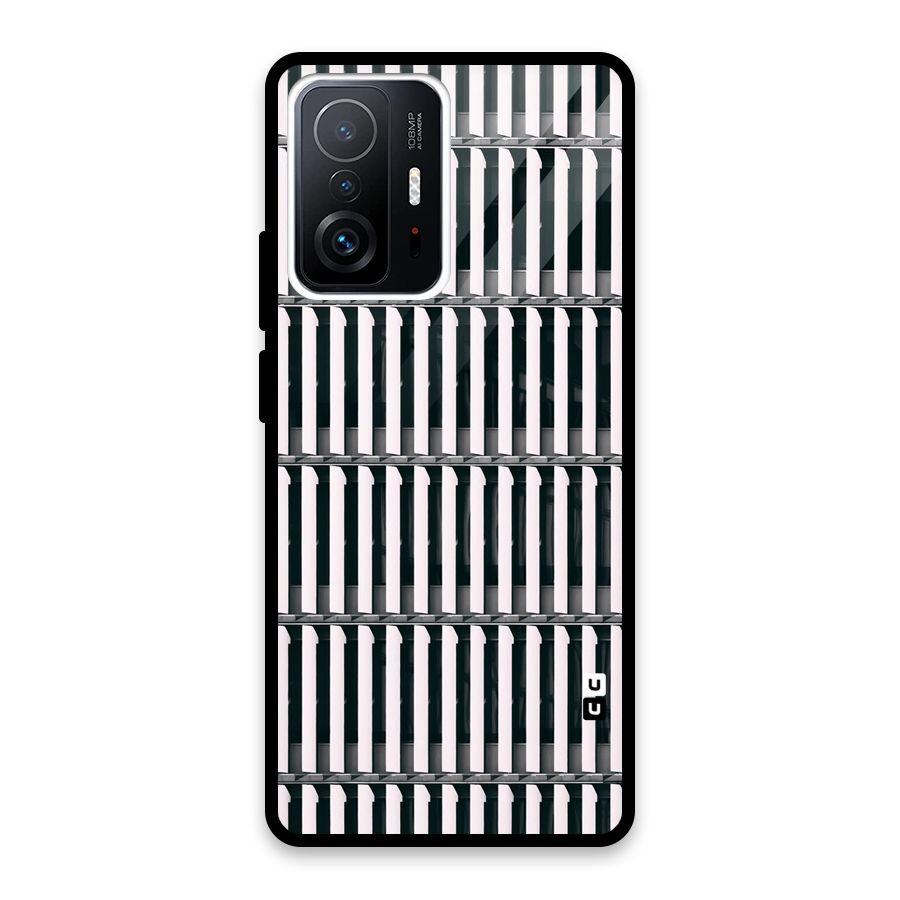 Dark Lines Pattern Glass Back Case for Xiaomi 11T Pro