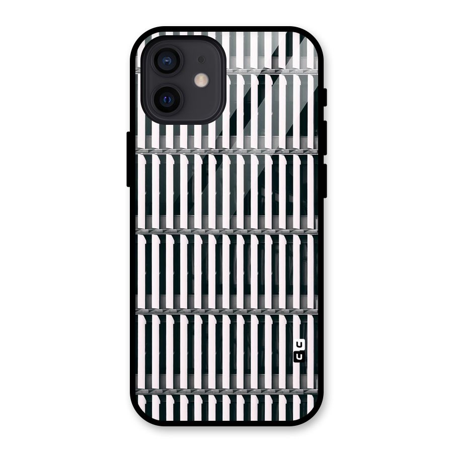 Dark Lines Pattern Glass Back Case for iPhone 12