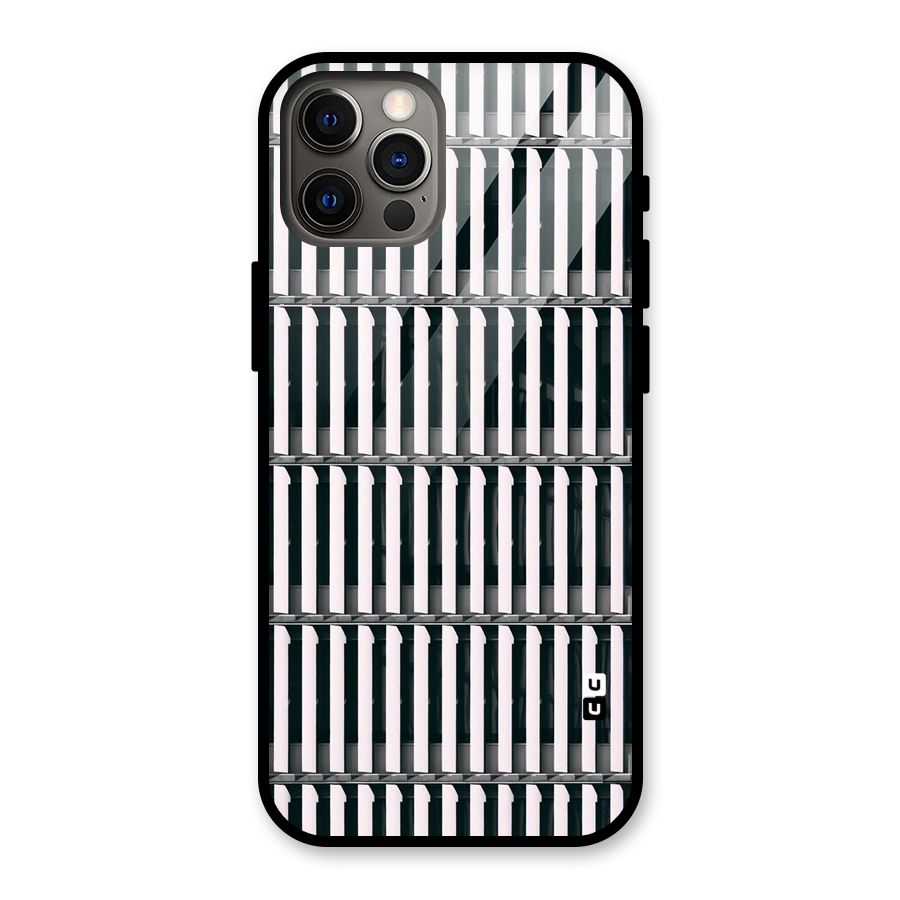 Dark Lines Pattern Glass Back Case for iPhone 12 Pro