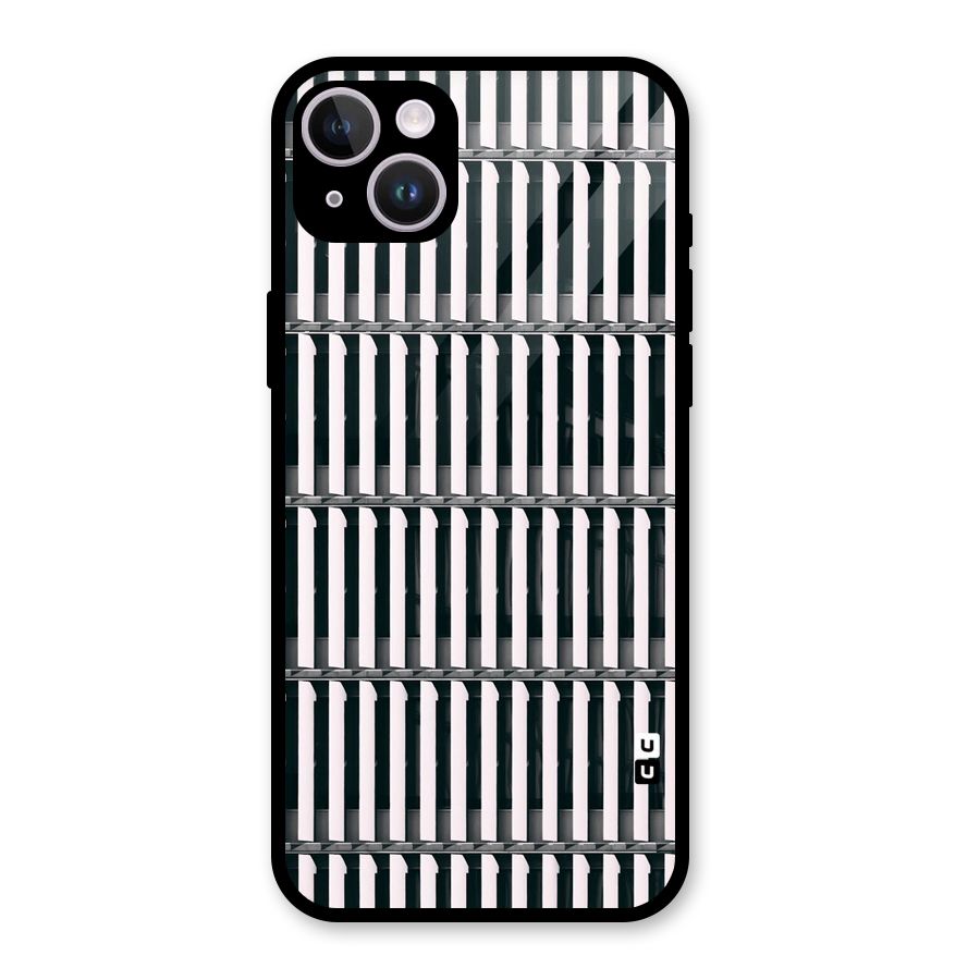 Dark Lines Pattern Glass Back Case for iPhone 14 Plus