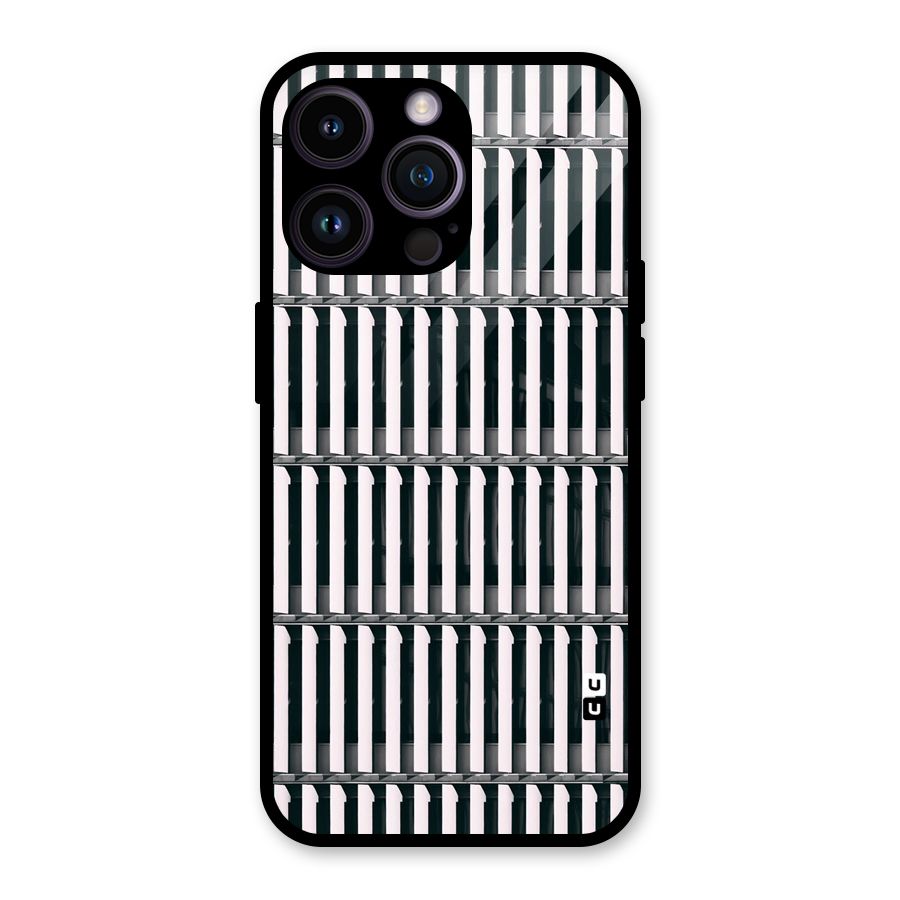 Dark Lines Pattern Glass Back Case for iPhone 14 Pro Max