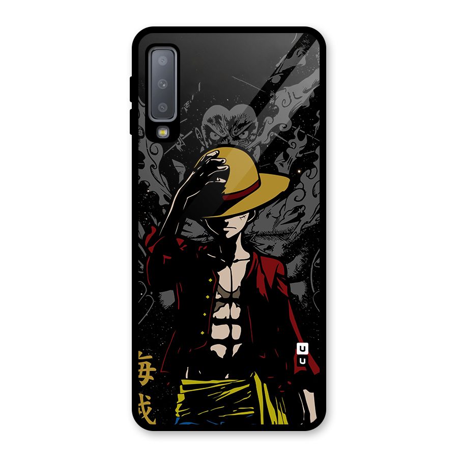 Dark Luffy Art Glass Back Case for Galaxy A7 (2018)