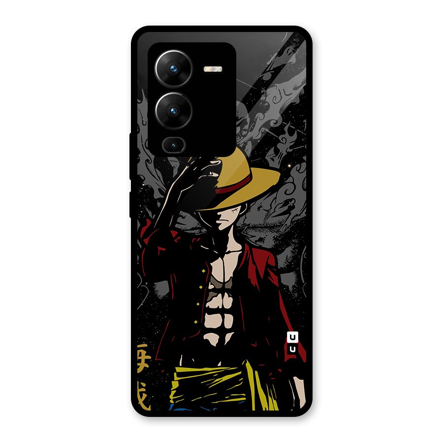 Dark Luffy Art Glass Back Case for Vivo V25 Pro