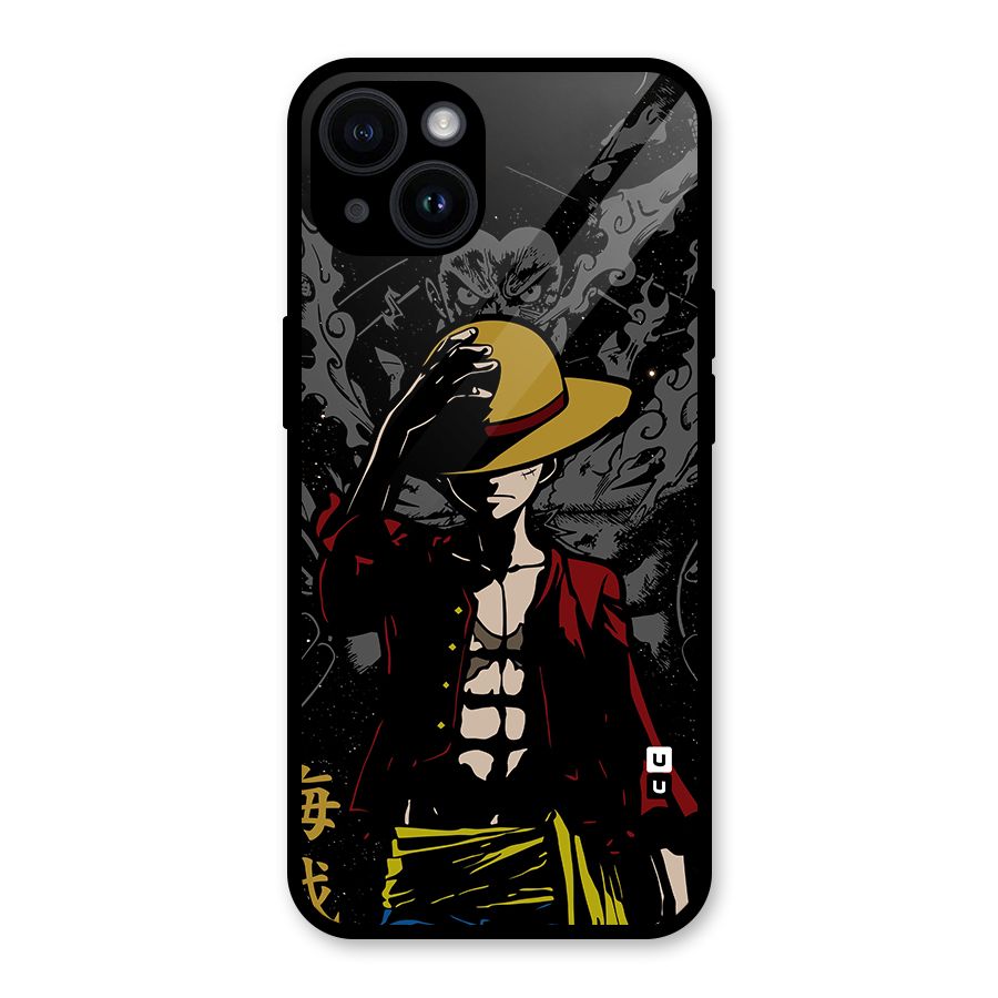 Dark Luffy Art Glass Back Case for iPhone 14