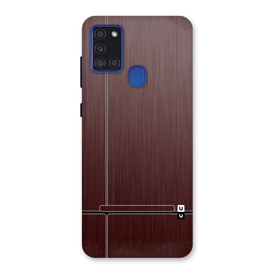 Dark Maroon Classic Design Back Case for Galaxy A21s