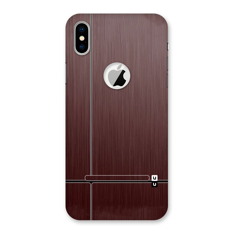 Dark Maroon Classic Design Back Case for iPhone X Logo Cut