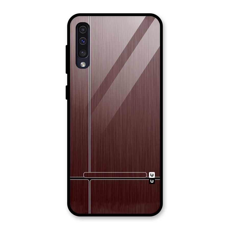 Dark Maroon Classic Design Glass Back Case for Galaxy A50