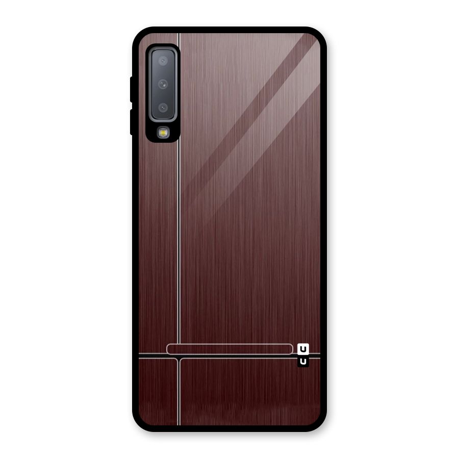 Dark Maroon Classic Design Glass Back Case for Galaxy A7 (2018)