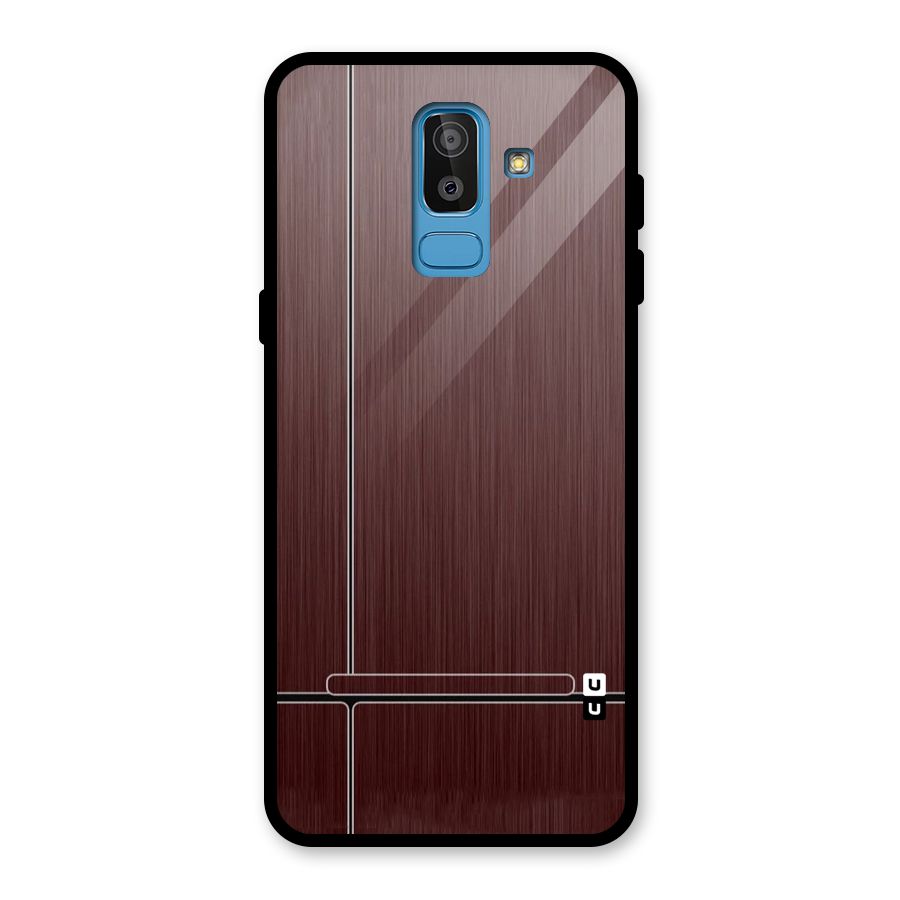 Dark Maroon Classic Design Glass Back Case for Galaxy J8