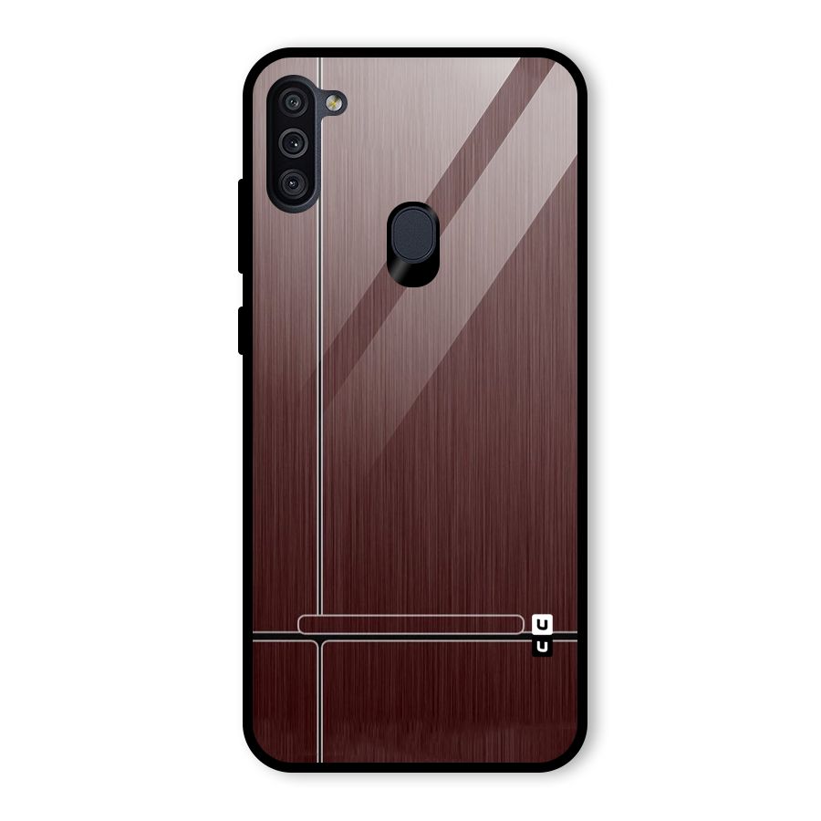 Dark Maroon Classic Design Glass Back Case for Galaxy M11