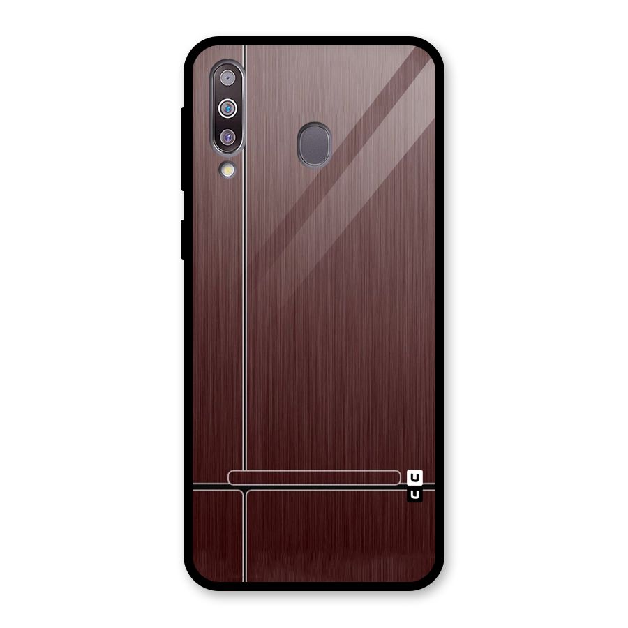 Dark Maroon Classic Design Glass Back Case for Galaxy M30
