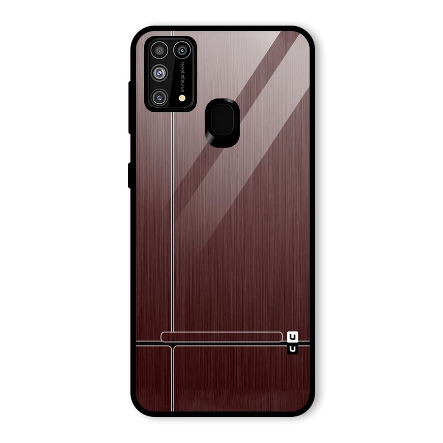 Dark Maroon Classic Design Glass Back Case for Galaxy M31
