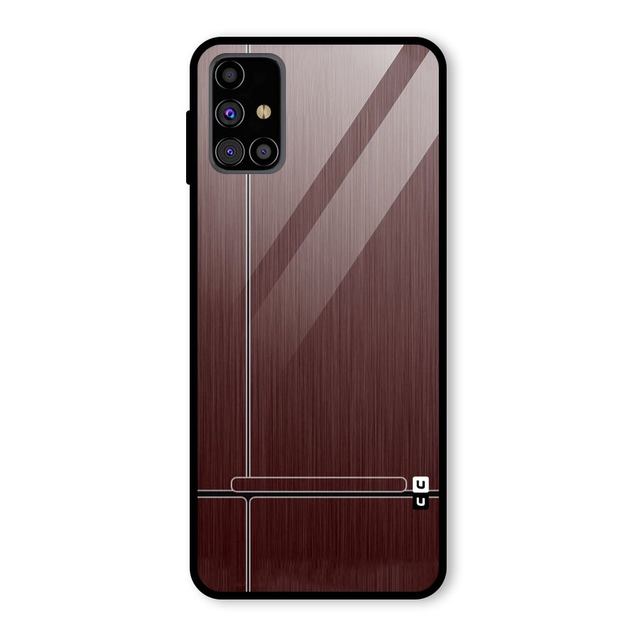 Dark Maroon Classic Design Glass Back Case for Galaxy M31s