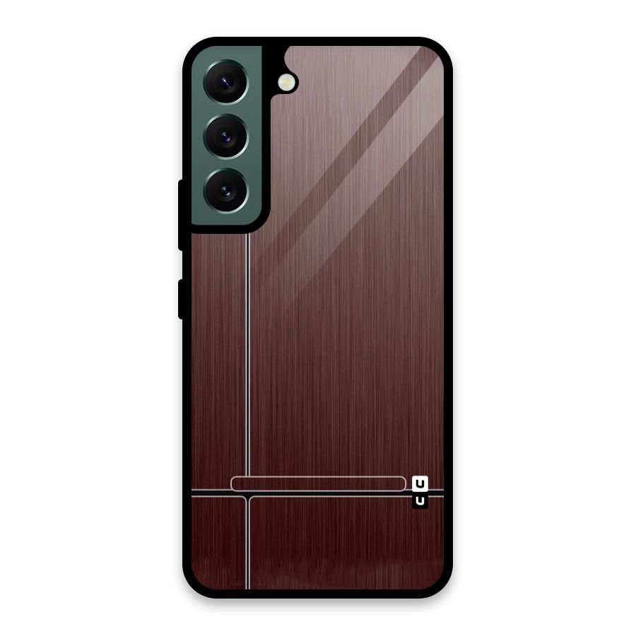 Dark Maroon Classic Design Glass Back Case for Galaxy S22 5G