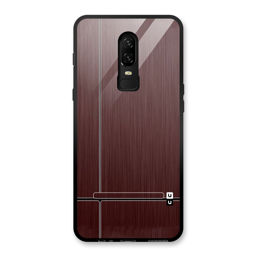 Dark Maroon Classic Design Glass Back Case for OnePlus 6