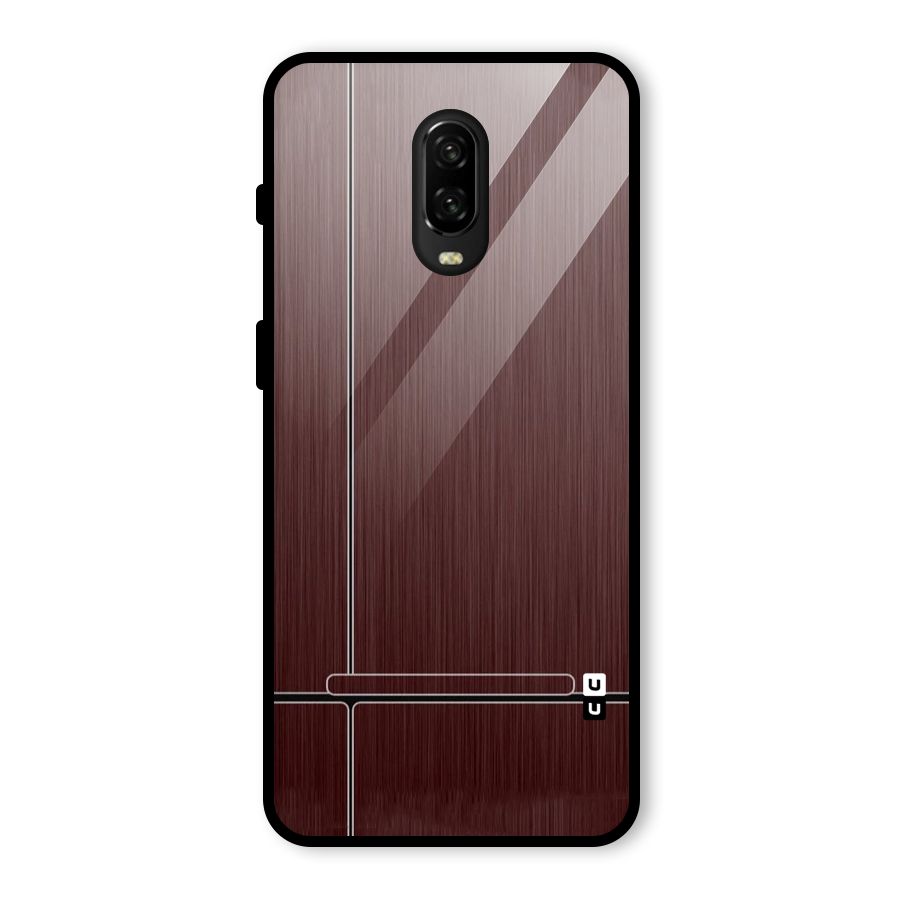 Dark Maroon Classic Design Glass Back Case for OnePlus 6T