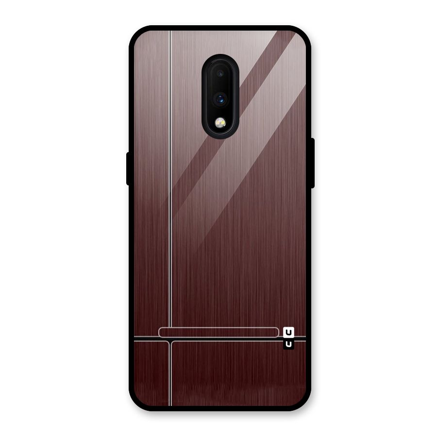 Dark Maroon Classic Design Glass Back Case for OnePlus 7