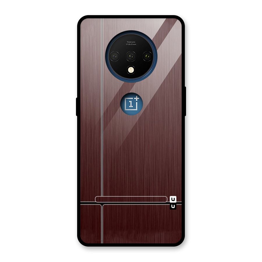 Dark Maroon Classic Design Glass Back Case for OnePlus 7T