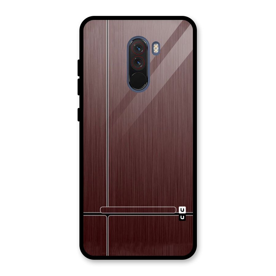 Dark Maroon Classic Design Glass Back Case for Poco F1