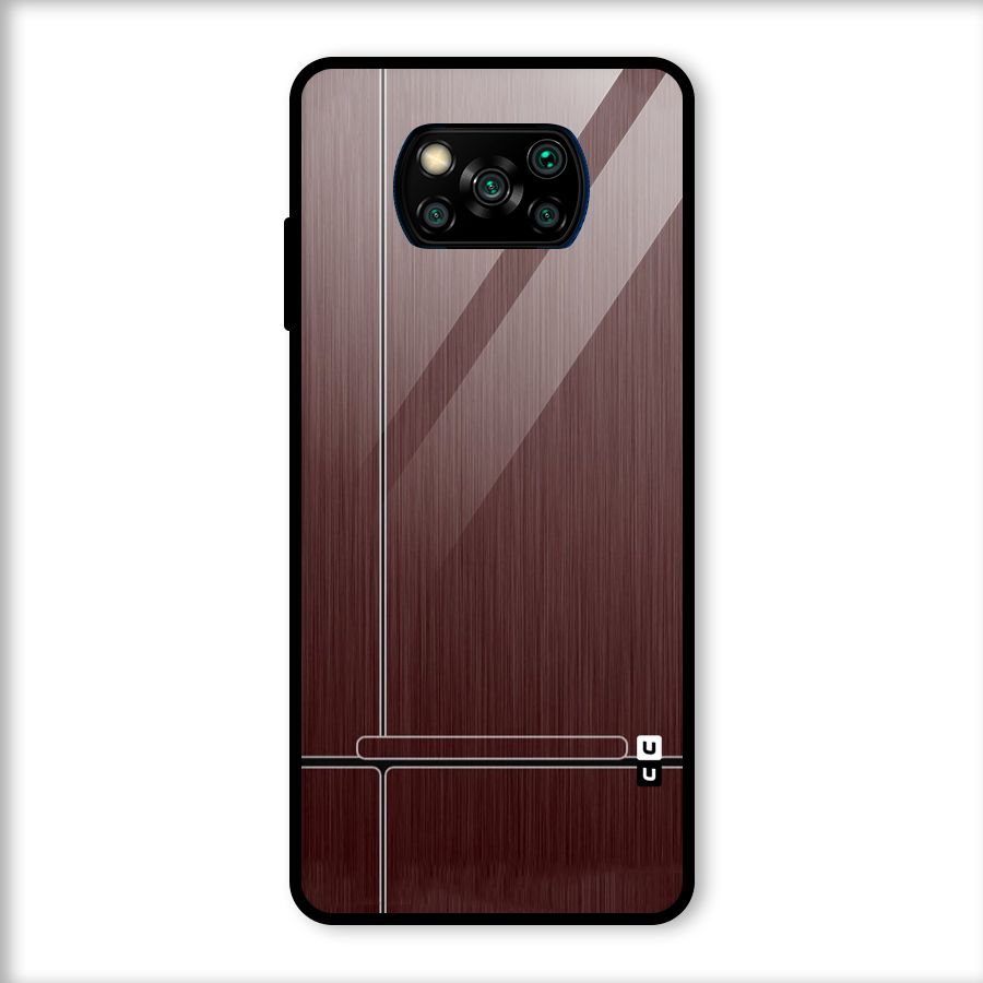 Dark Maroon Classic Design Glass Back Case for Poco X3
