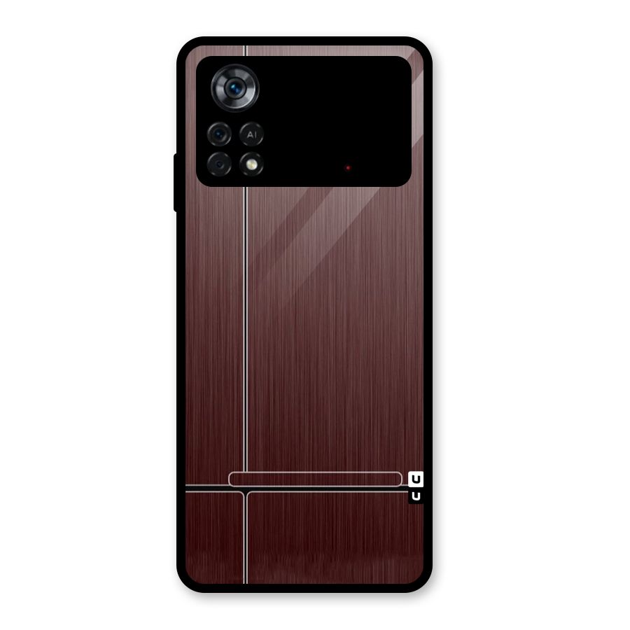 Dark Maroon Classic Design Glass Back Case for Poco X4 Pro 5G
