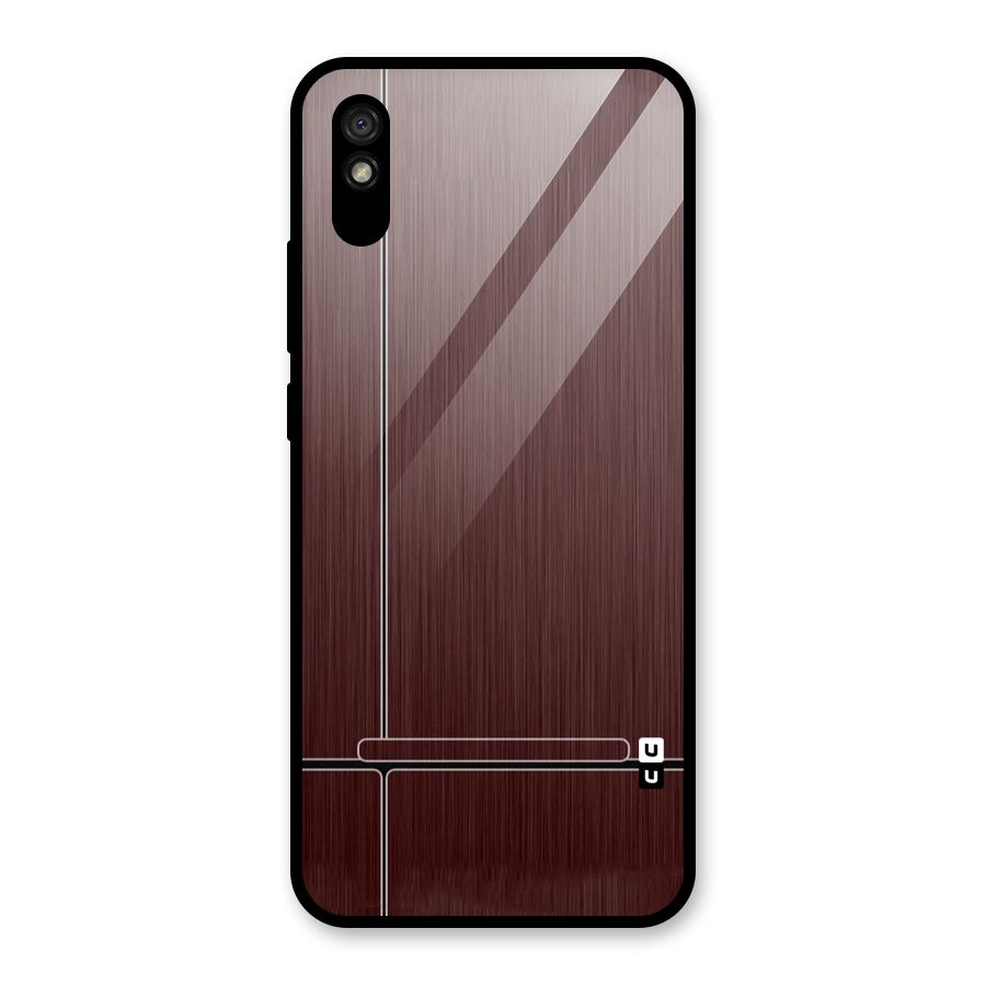 Dark Maroon Classic Design Glass Back Case for Redmi 9i