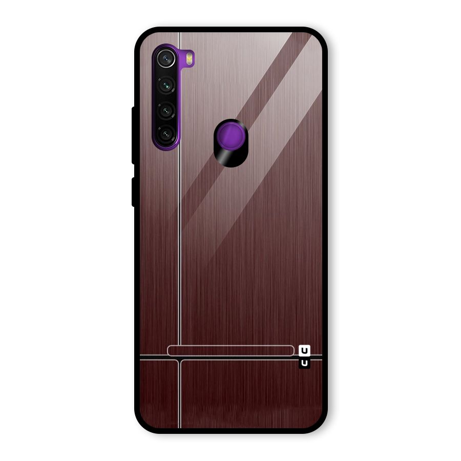 Dark Maroon Classic Design Glass Back Case for Redmi Note 8
