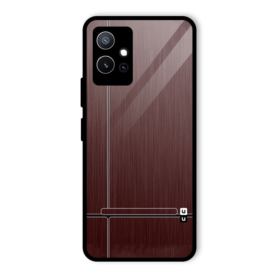 Dark Maroon Classic Design Glass Back Case for Vivo T1 5G