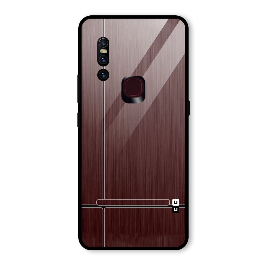 Dark Maroon Classic Design Glass Back Case for Vivo V15