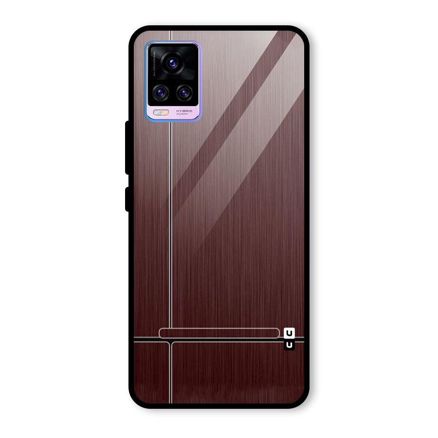 Dark Maroon Classic Design Glass Back Case for Vivo V20 Pro