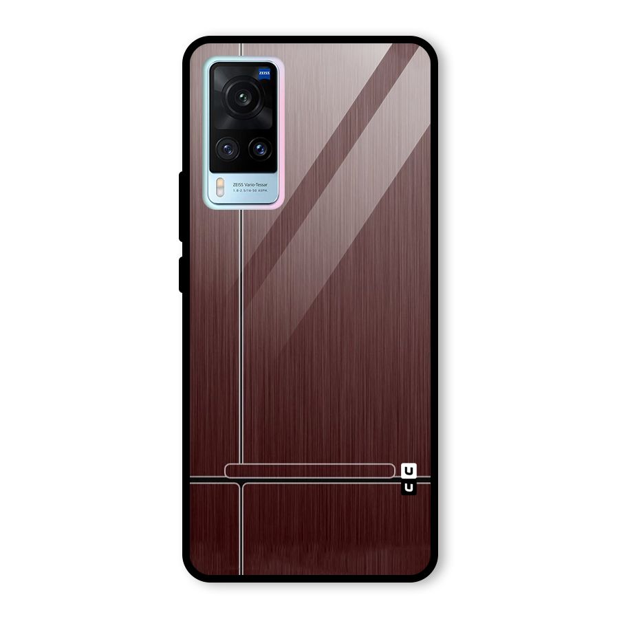 Dark Maroon Classic Design Glass Back Case for Vivo X60