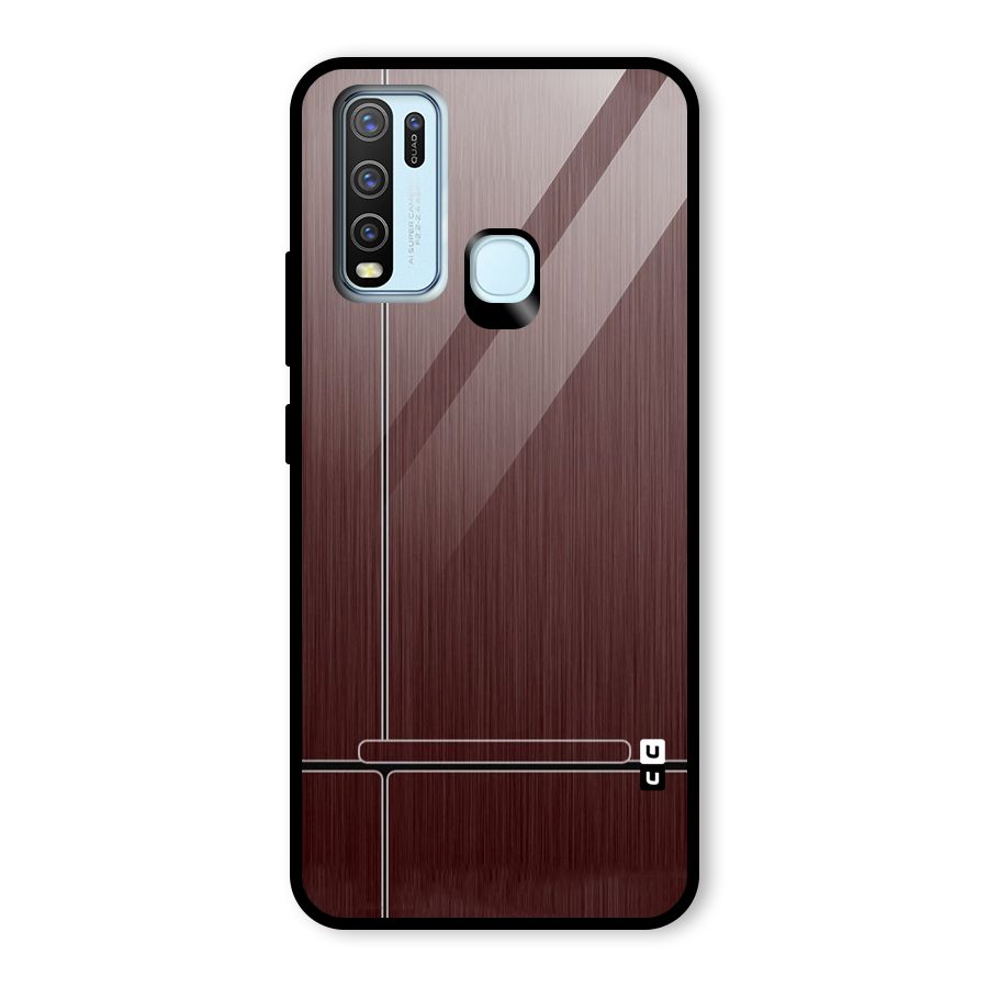 Dark Maroon Classic Design Glass Back Case for Vivo Y50