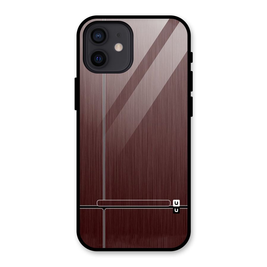 Dark Maroon Classic Design Glass Back Case for iPhone 12
