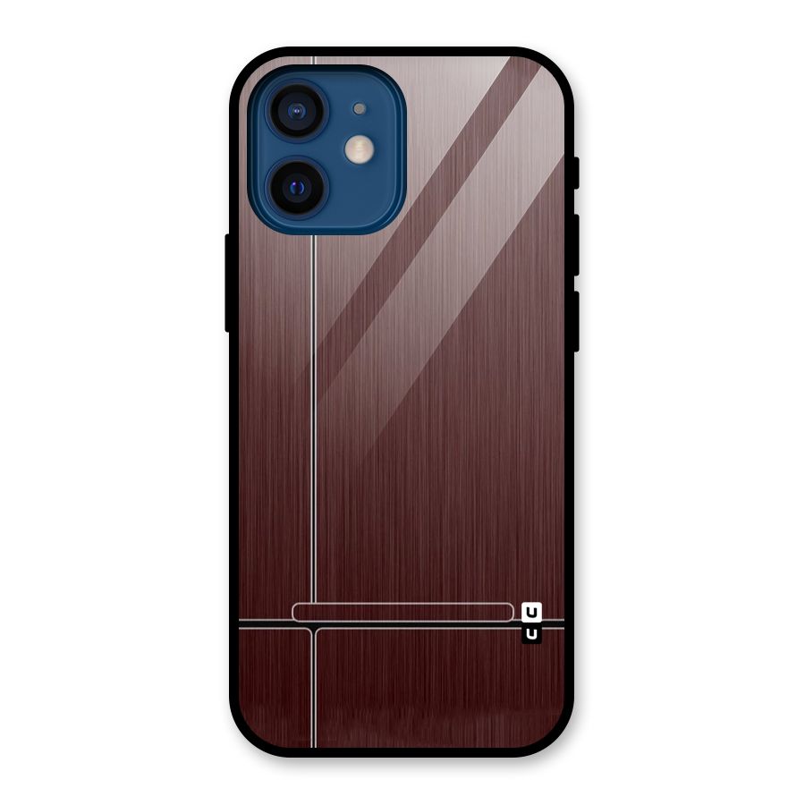 Dark Maroon Classic Design Glass Back Case for iPhone 12 Mini
