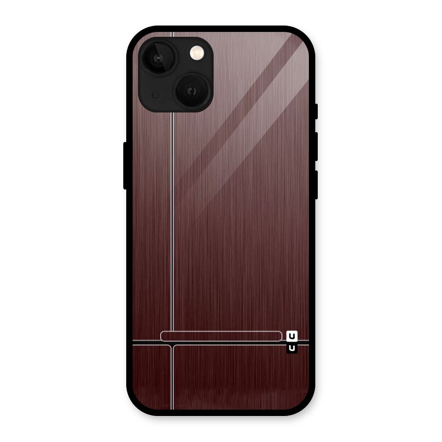 Dark Maroon Classic Design Glass Back Case for iPhone 13