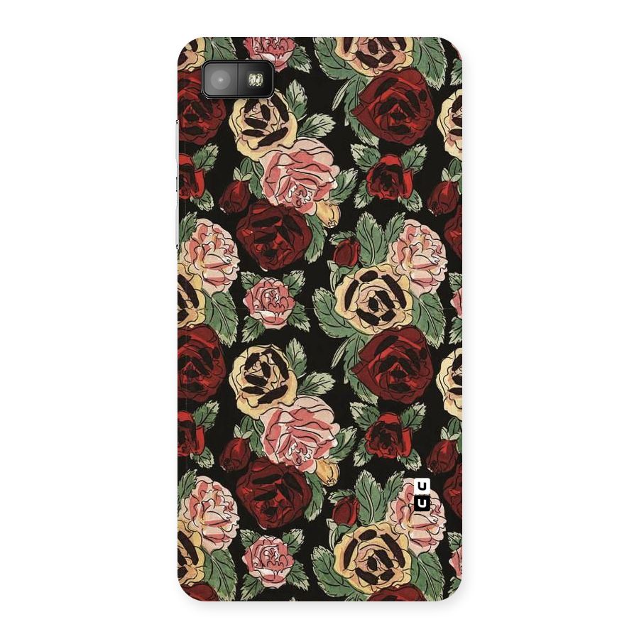 Dark Pastel Flowers Back Case for Blackberry Z10
