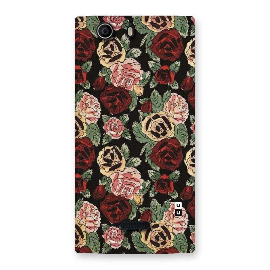 Dark Pastel Flowers Back Case for Canvas Nitro 2 E311