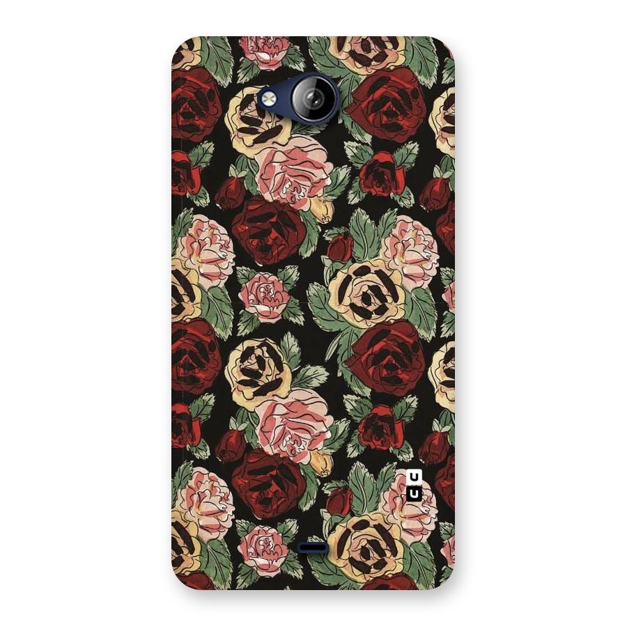 Dark Pastel Flowers Back Case for Canvas Play Q355