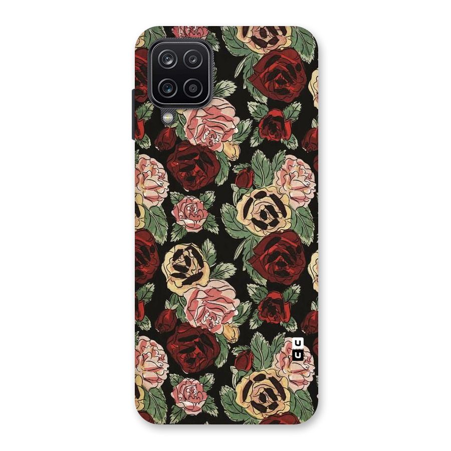 Dark Pastel Flowers Back Case for Galaxy A12