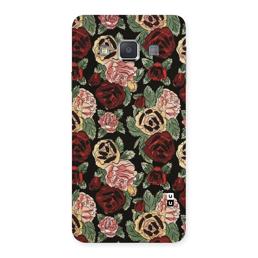 Dark Pastel Flowers Back Case for Galaxy A3